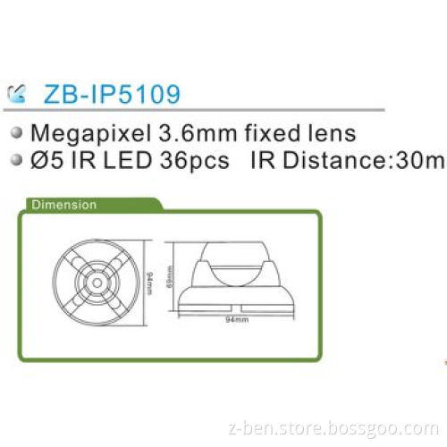 Weatherproof IP Camera with 1.0 to 5.0-megapixel and 30m IR Distance